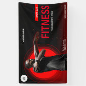 Zwart en geel gym fitness oefening training spandoek (Verticaal)