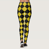 Zwart en geel Harlequin Diamond Gecontroleerd Patr Leggings (Achterkant)