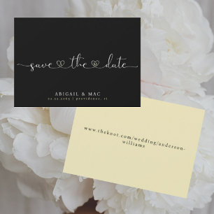 Zwart en geel hart lettertype save the date
