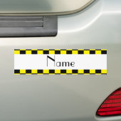 Zwart en geel ingecheckt patroon bumpersticker (Op auto)