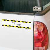 Zwart en geel ingecheckt patroon bumpersticker (Op Truck)