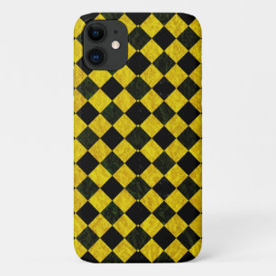 Zwart en geel ingecheckt patroon Case-Mate iPhone case