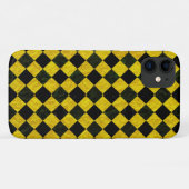 Zwart en geel ingecheckt patroon Case-Mate iPhone case (Achterkant (horizontaal))