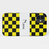 Zwart en geel ingecheckt patroon Case-Mate iPhone case (Achterkant (horizontaal))