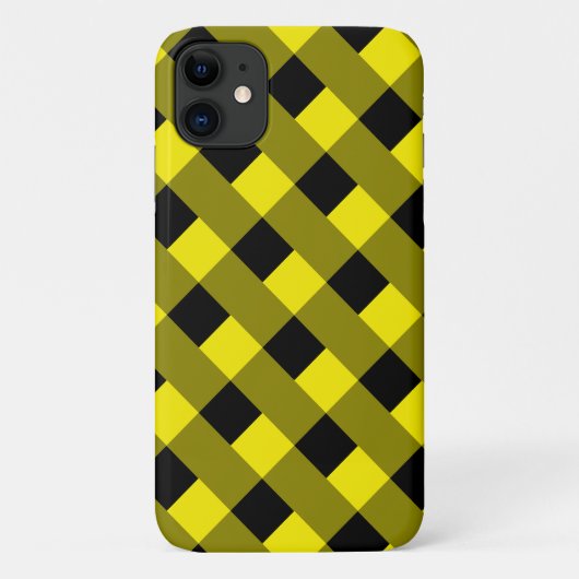 Zwart en Geel iPhone Case Modern Design (Achterkant)