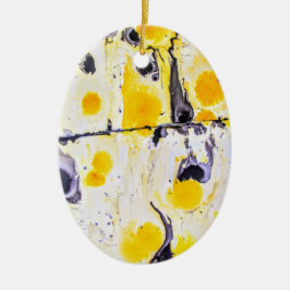 Zwart en geel keramisch Ornament