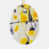 Zwart en geel keramisch Ornament (Achterkant)