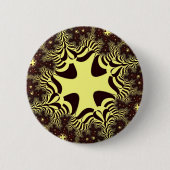 Zwart en geel kruis ronde button 5,7 cm (Voorkant)