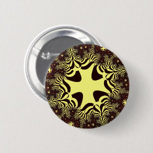 Zwart en geel kruis ronde button 5,7 cm