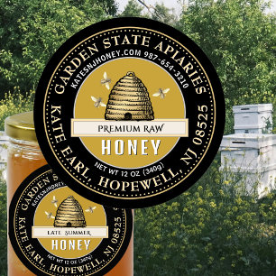 Zwart en geel Label  Skep en Bijen