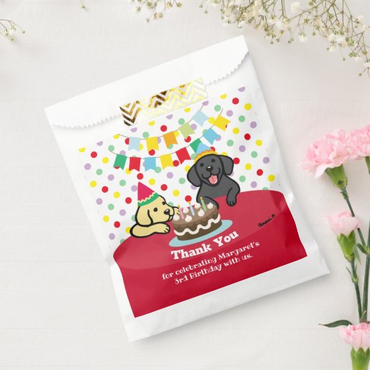 Zwart en geel Labrador Honden Verjaardag Bedankzakje (Gezegeld)