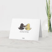Zwart en geel Labradors delen Ice Cream Feestdagen Kaart (Achterkant)