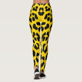 Zwart en geel luipaardprint leggings (Achterkant)