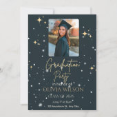 Zwart en Geel Modern Afstuderen Kaart (Voorkant)