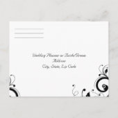 Zwart en Geel Omgekeerde Draaiing Uitnodiging Briefkaart (Achterkant)