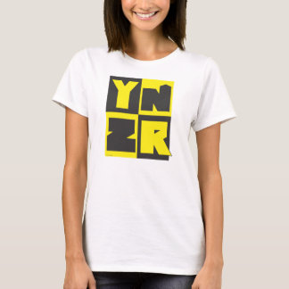 Zwart en geel ontwerp uit de YNZR-reeks T-shirt
