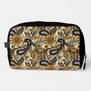 Zwart en geel paisley toilettasje