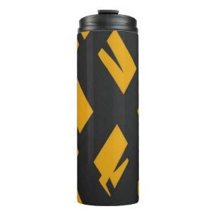 Zwart en geel patroon thermosbeker