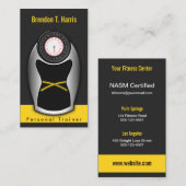 Zwart en geel Personal Trainer Badkamer Schalen Visitekaartje (Voorkant / Achterkant)