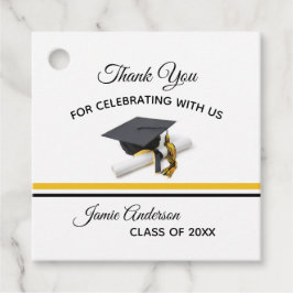 Zwart en geel Pet & kwastje | AFSTUDEREN Bedankjes Labels