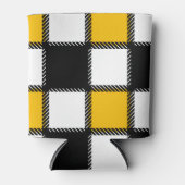 Zwart en geel Plaid Check Blikjeskoeler (Voorkant)