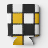 Zwart en geel Plaid Check Blikjeskoeler (Achterkant)