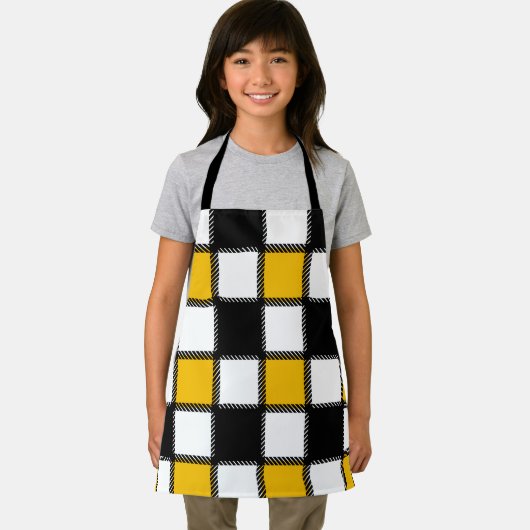 Zwart en geel Plaid Check Schort (Insitu)