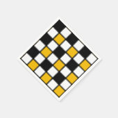 Zwart en geel Plaid Check Servet (Hoek)