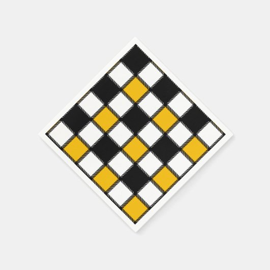 Zwart en geel Plaid Check Servet (Hoek)