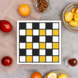 Zwart en geel Plaid Check Servet