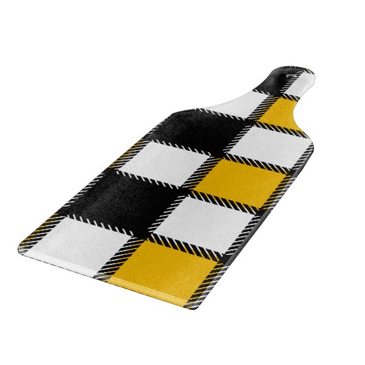 Zwart en geel Plaid Check Snijplank (Hoek)