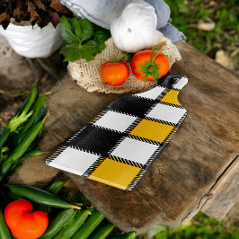 Zwart en geel Plaid Check Snijplank