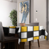 Zwart en geel Plaid Check Tafelkleed