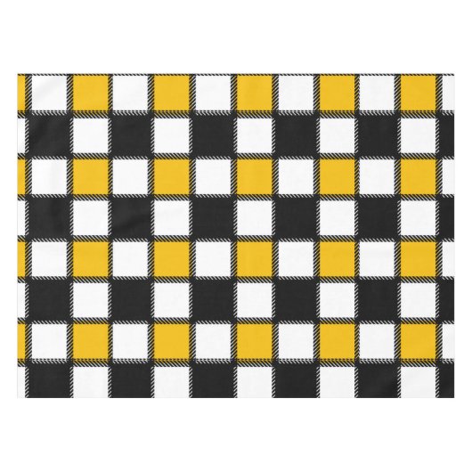 Zwart en geel Plaid Check Tafelkleed (Voorkant (Horizontaal))