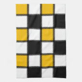 Zwart en geel Plaid Check Theedoek (Verticaal)