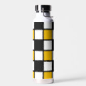 Zwart en geel Plaid Check Waterfles (Links)