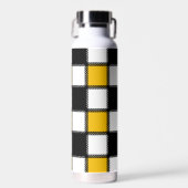 Zwart en geel Plaid Check Waterfles (Voorkant)