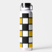 Zwart en geel Plaid Check Waterfles (Achterkant)