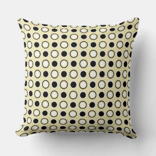 Zwart en geel Polka Dots Kussen
