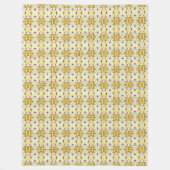 Zwart en Geel Print fleece deken (Voorkant)