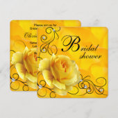 Zwart en Geel Rose Vrijgezellenfeest Kaart (Voorkant / Achterkant)