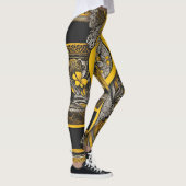  zwart en geel Sunflower AI art Leggings (Rechts)