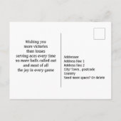 🎾 🖤 zwart en geel Tennis Verjaardag Briefkaart (Achterkant)