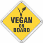 Zwart en geel Vegan Sticker (Voorkant)