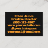 Zwart en geel visitekaartje (Achterkant)