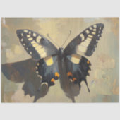 Zwart en Geel Vlinder Decoupage Papier (Voorkant)