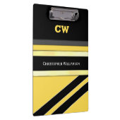 Zwart en geel voeg de naam initialen kantoor toe klembord (Rechts)