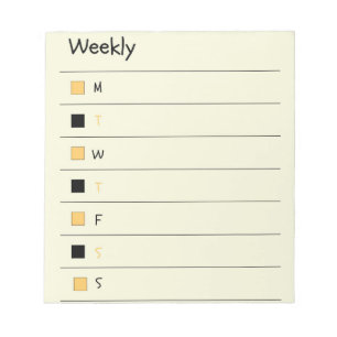 Zwart en Geel Weekly Bold & Stijlvolle Planner Notitieblok