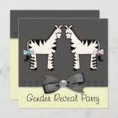 Zwart en Geel Zebra gender onthullen Kaart (Voorkant / Achterkant)