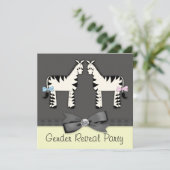 Zwart en Geel Zebra gender onthullen Kaart (Staand voorkant)